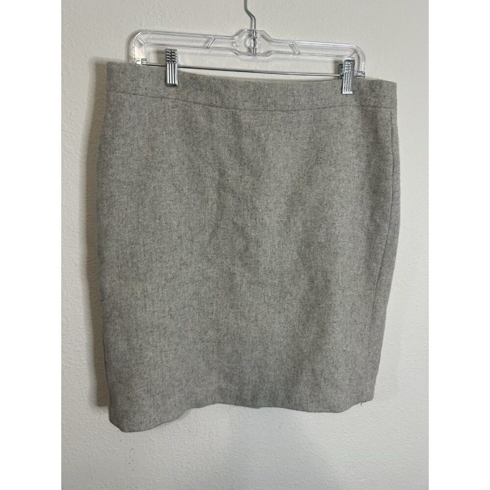 J Crew Mercantile Women’s Light Gray Wool Blend Pencil Skirt Size 12